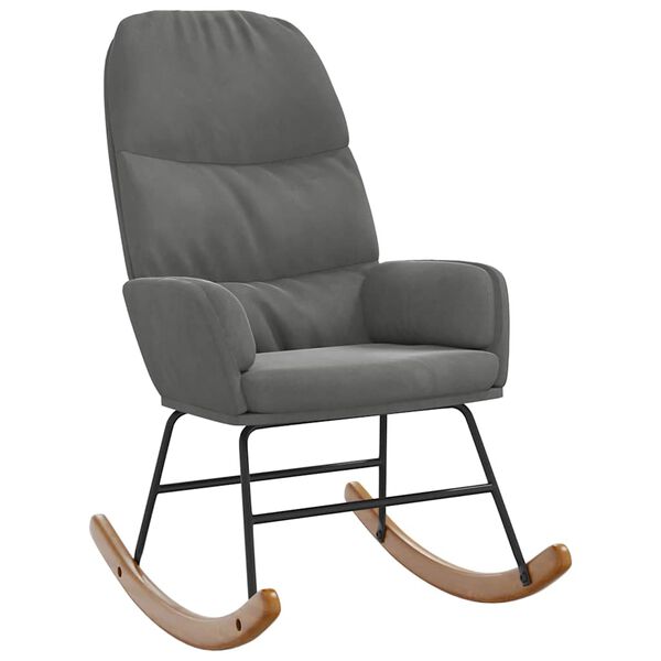 vidaXL Cadeira de baloi&ccedil;o veludo cinzento-escuro
