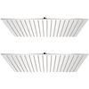 vidaXL Cabe&ccedil;a de chuveiro 2 pcs a&ccedil;o inoxid&aacute;vel 50x50 cm