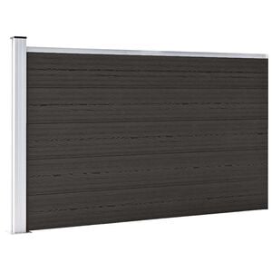 vidaXL Painel de veda&ccedil;&atilde;o WPC 175x105 cm preto