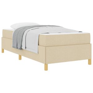 vidaXL Estrutura da Cama com colch&atilde;o Creme 80 x 200 cm tecido