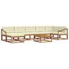 vidaXL Conjunto de Sof&aacute;s para Exterior 8 pcs Natural e Creme