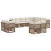 vidaXL Conjunto de Sof&aacute; de Jardim 12 unid. Bege vime PE