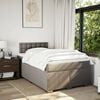 vidaXL Cama boxspring c/ colch&atilde;o 120x190cm tecido castanho-acinzentado