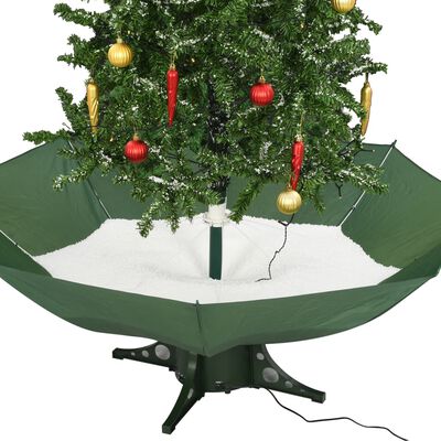 vidaXL Árvore de Natal com neve base formato guarda-chuva 190 cm verde