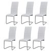 vidaXL Cadeiras de jantar cantilever 6 pcs couro artificial branco
