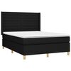 vidaXL Cama box spring c/ colch&atilde;o e LED 140x190 cm tecido preto