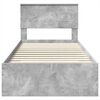 vidaXL Estrutura da Cama com gaveta Cinza Concreto e Prata 75 x 190 cm