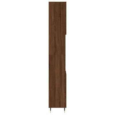 vidaXL Armário WC 30x30x190 cm derivados de madeira carvalho castanho