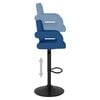 vidaXL Bancos de bar 2 pcs tecido azul