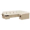 vidaXL 10 pcs conjunto de sof&aacute;s p/ jardim com almofad&otilde;es vime PE bege