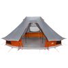 vidaXL Barraca Tipi Familiar Manual Cinza e Laranja 466 x 310 x 240 cm
