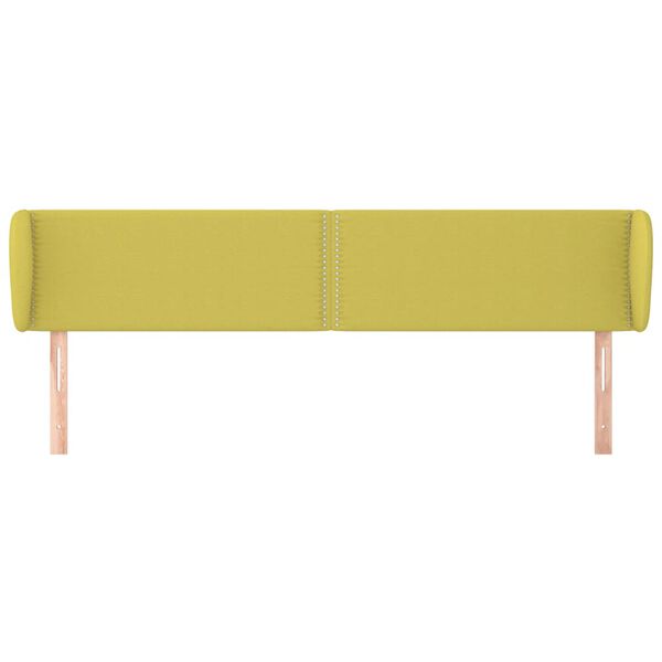 vidaXL Cabeceira de cama c/ abas tecido 183x23x78/88 cm verde