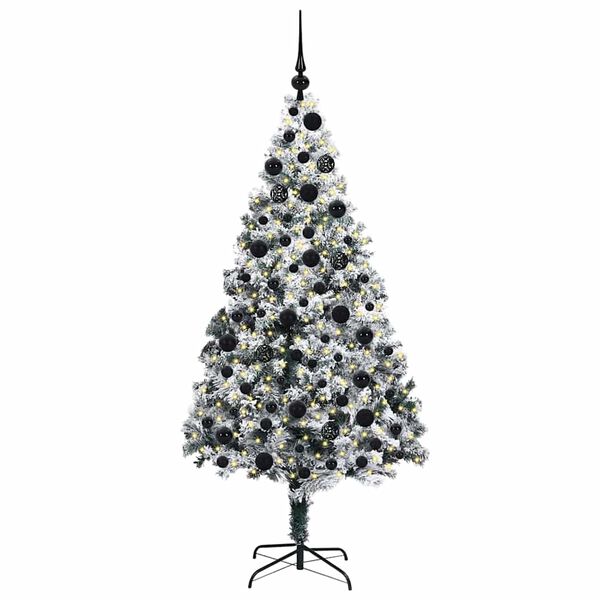vidaXL &Aacute;rvore de Natal Artificial Branco 180 cm PVC, A&ccedil;o e Pl&aacute;stico