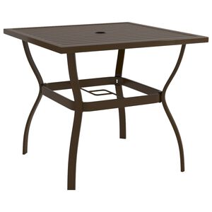 vidaXL Mesa de jardim 81,5x81,5x72 cm a&ccedil;o castanho