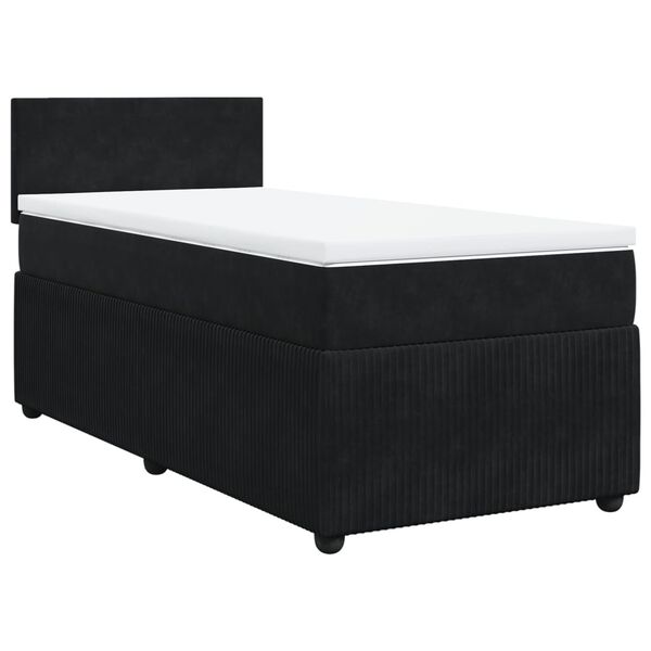 vidaXL Cama com molas/colchão 90x190 cm veludo preto