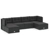 vidaXL 6 pcs conjunto lounge de jardim c/ almofad&otilde;es vime PE preto