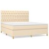 vidaXL Cama com molas/colch&atilde;o 180x200 cm tecido cor creme
