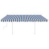 vidaXL Toldo retr&aacute;til manual com postes 4x3 m azul e branco