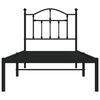 vidaXL Estrutura de cama com cabeceira 90x200 cm metal preto