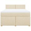 vidaXL Cama com molas/colch&atilde;o 140x190 cm tecido cor creme
