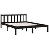 vidaXL Estrutura de cama king 150x200 cm pinho maci&ccedil;o preto