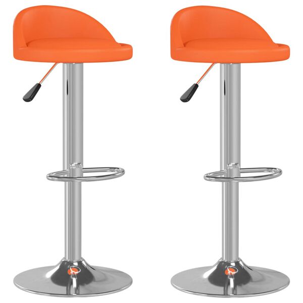 vidaXL Bancos de bar 2 pcs couro artificial laranja