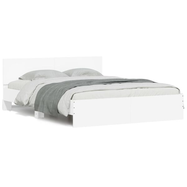 vidaXL Estrutura de cama com cabeceira 140x200 cm branco