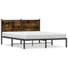 vidaXL Estrutura de cama sem colch&atilde;o 140x200 cm metal carvalho fumado