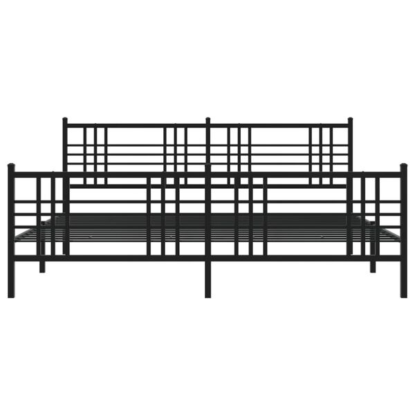 vidaXL Estrutura de cama com cabeceira e p&eacute;s 193x203 cm metal preto