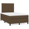 vidaXL Cama boxspring com colch&atilde;o 120x190 cm tecido castanho-escuro