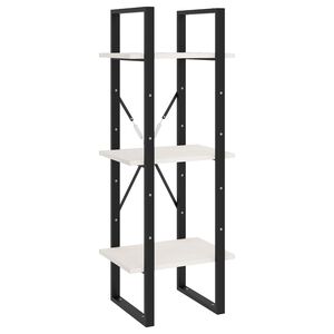 vidaXL Estante c/ 3 prateleiras 40x30x105 cm pinho maci&ccedil;o branco