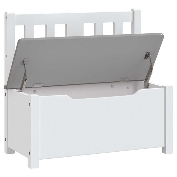 vidaXL Banco de arruma&ccedil;&atilde;o infantil 60x30x55 cm MDF branco e cinzento