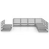 vidaXL 9 pcs conjunto lounge de jardim pinho s&oacute;lido cinzento