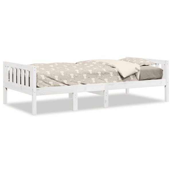 vidaXL Cama de criança sem colchão 90x200 cm pinho maciço branco