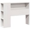 vidaXL Cama com estante sem colch&atilde;o 75x190 cm madeira maci&ccedil;a branco