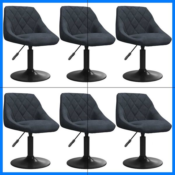 vidaXL Cadeiras de jantar girat&oacute;rias 6 pcs veludo cinzento-escuro