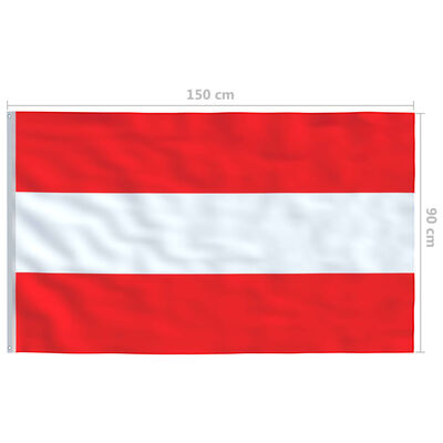 vidaXL Bandeira da Áustria com mastro de alumínio 4 m