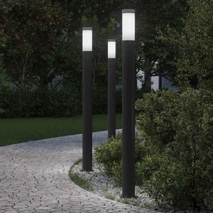 vidaXL Lumin&aacute;rias de balizador, 3 pe&ccedil;as, 110 cm, a&ccedil;o inoxid&aacute;vel, IP44