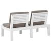 vidaXL 4 pcs conjunto lounge de jardim com almofad&otilde;es pl&aacute;stico branco