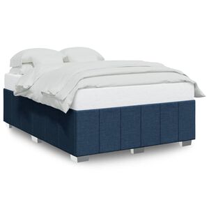 vidaXL Estrutura de cama sem colch&atilde;o 160x200 cm tecido azul