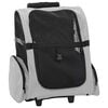 vidaXL Carrinho para animais de estima&ccedil;&atilde;o 3 em 1 Design Cinza 48x32x(57-106) cm Tecido Oxford