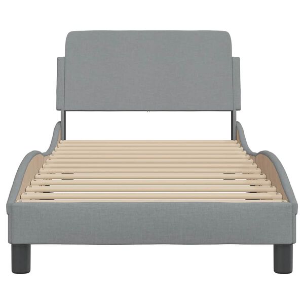 vidaXL Estrutura de cama Dover 80x200 cm tecido cinzento-claro