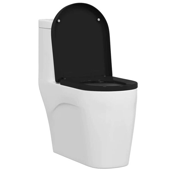 vidaXL Assento de Vaso Sanit&aacute;rio Ajust&aacute;vel Preto 48 x 36,5 x 4,5 cm