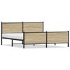 vidaXL Estrutura de cama sem colch&atilde;o 183x213cm metal carvalho sonoma