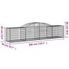 vidaXL Cestos gabião arqueados 25pcs 300x50x60/80 cm ferro galvanizado