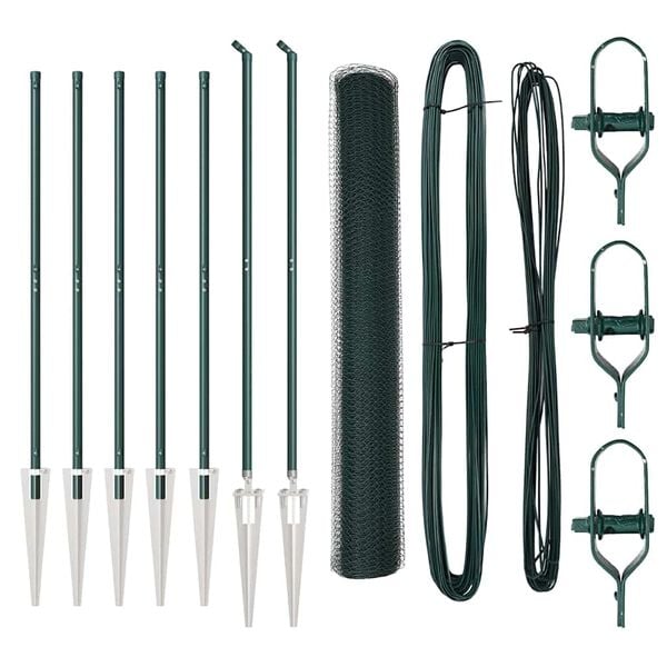 vidaXL Cerca com Postes Verde 1 x 10 m A&ccedil;o revestido de PVC