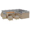 vidaXL Conjunto de Sof&aacute; de Jardim 13 unid. Bege vime PE