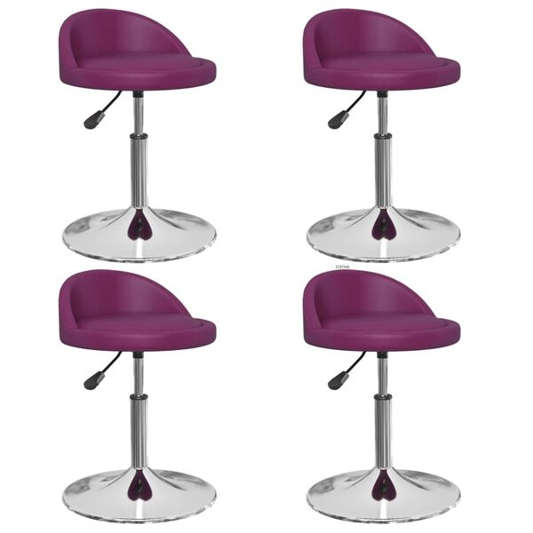 vidaXL Cadeiras de jantar girat&oacute;rias 4 pcs couro art. roxo