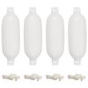 vidaXL Para-choques para barco 4 pcs &Oslash; 16x58 cm PVC branco