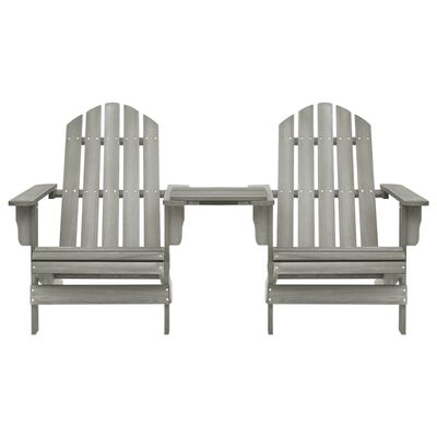 vidaXL Cadeiras jardim Adirondack + mesa centro madeira abeto cinza